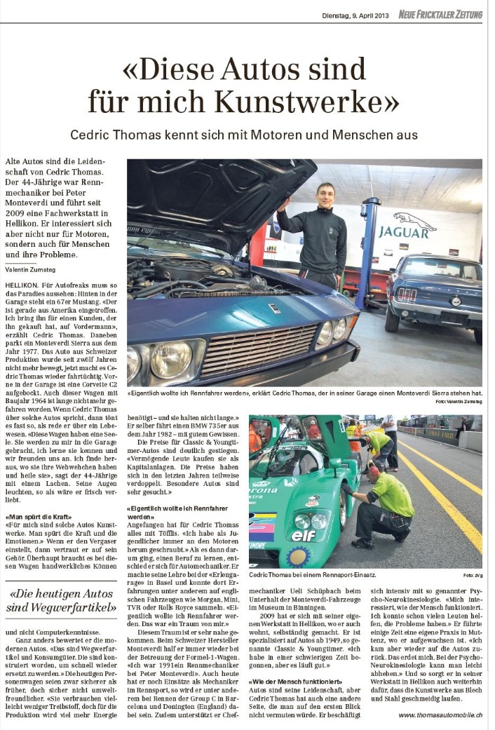 Artikel in der Neue Fricktaler Zeitung - 09. April 2013